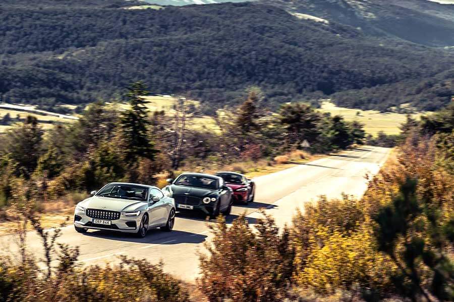 Bentley Continental、McLaren GT與Polestar 1,從尼斯鬥到上山。