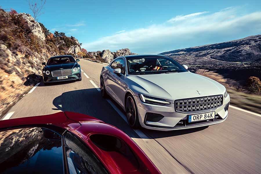 Bentley Continental、McLaren GT與Polestar 1,從尼斯鬥到上山。