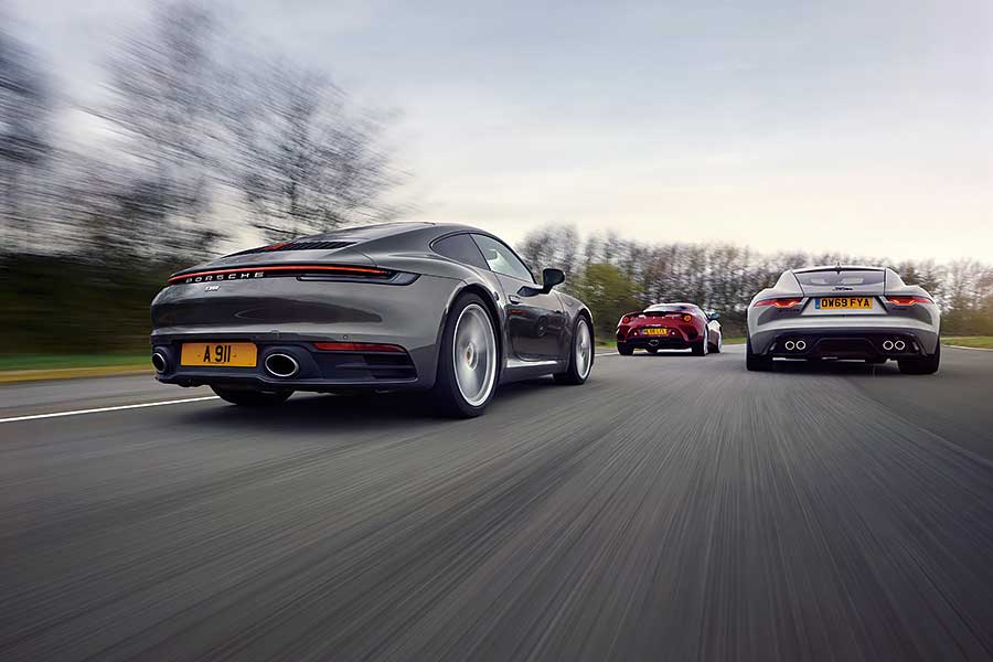 新版捷豹F-Type和蓮花Evora下山挑戰保時捷入門911,英國陣營力能勝任乎?