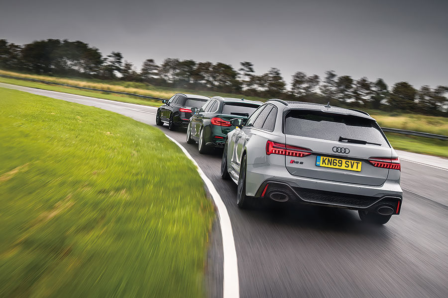 超級旅行車中最壞最兇的大野狼到底出自何門何派呢?家中各人會認同你的選擇嗎?且看奧迪RS 6、賓士E 63 S和Alpina B5一決高下。